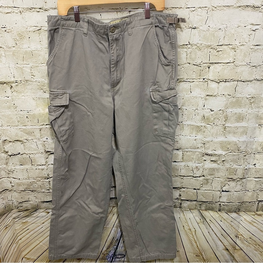 Cabelas Gray Cotton Adjustable Waist Cargo Pants